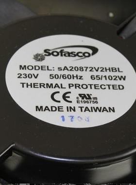 SOFASCO A20872V2HBL 230V 65/102W 20572 散热风扇