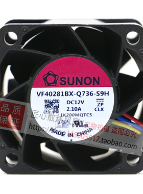 原装建准SUNON VF40281BX-Q736-S9H 12V 2.10A 工业四线温控风扇