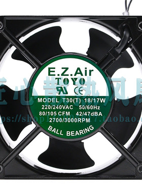 原装全新日本TOYO T30（T）18/17W 220/240V 12CM 铝框轴流风扇
