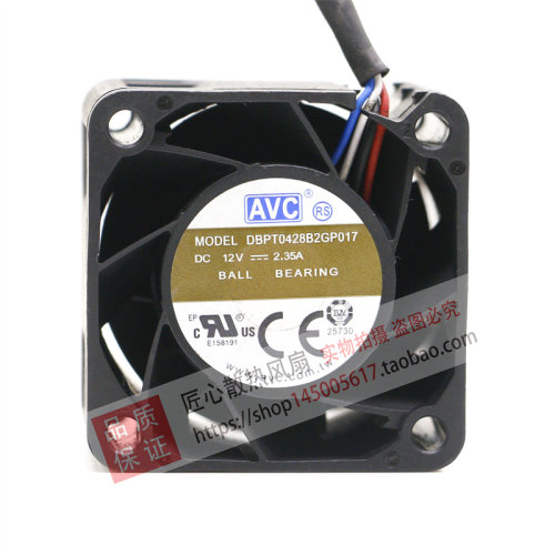DBPT0428B2GP017 AVC高转速4028 12V 2.35A温控4线PWM散热风扇4cm
