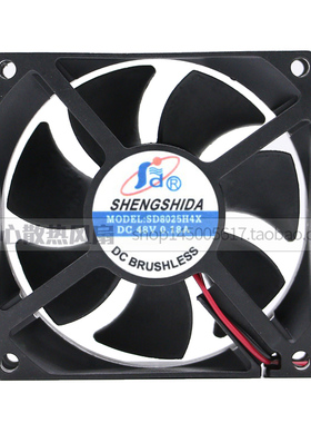 全新 盛仕达 8CM 8025 48V 0.18A SD8025H4X 2线机柜电机散热风扇