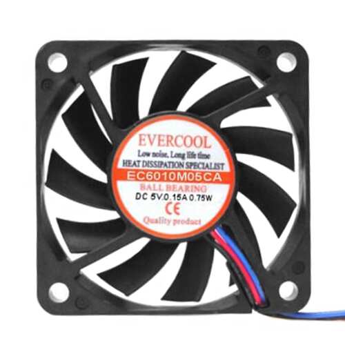Evercool 70x70x15mm Ball Bearing 3 Pin Fan EC7015M12CA