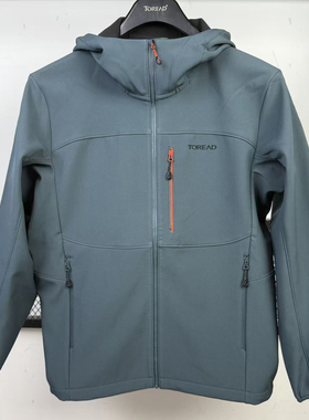探路者软壳衣男 25秋冬户外徒步防风舒适加绒连帽外套TAEEAN91053