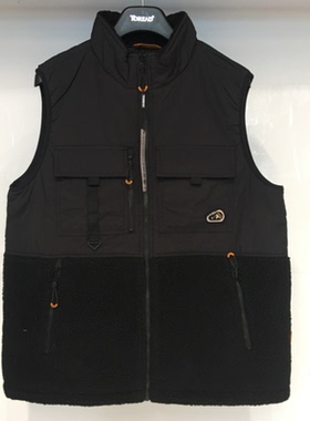 探路者马甲 男女同款秋冬户外保暖羊羔绒抓绒坎肩背心TAFFAL90242