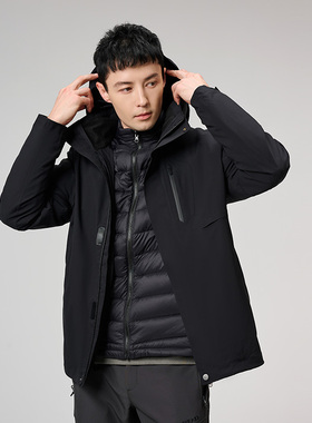 探路者套羽绒冲锋衣男秋冬新品户外保暖防风外套女TAWWAK91505