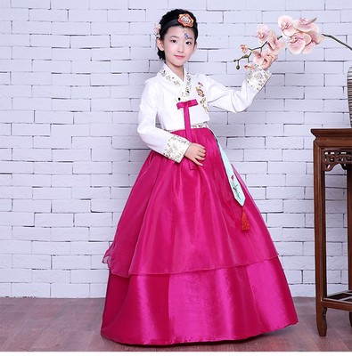 女孩子朝鲜儿童长裙日常韩服送头