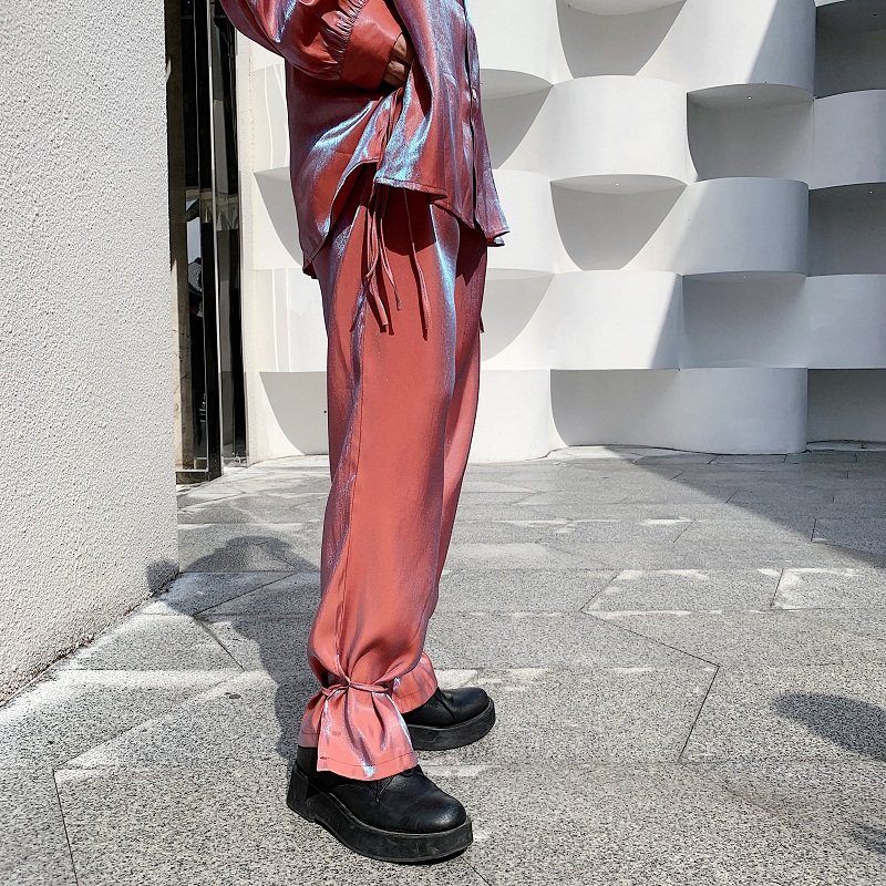 2019网红裤子男人鱼姬偏光洋气直筒裤夏季很仙的飘逸系带休闲长裤|ruв категории Мужская одежда, брюки - от Buy2taobao.com для оказания профессиональной услуги покупки агента Taobao