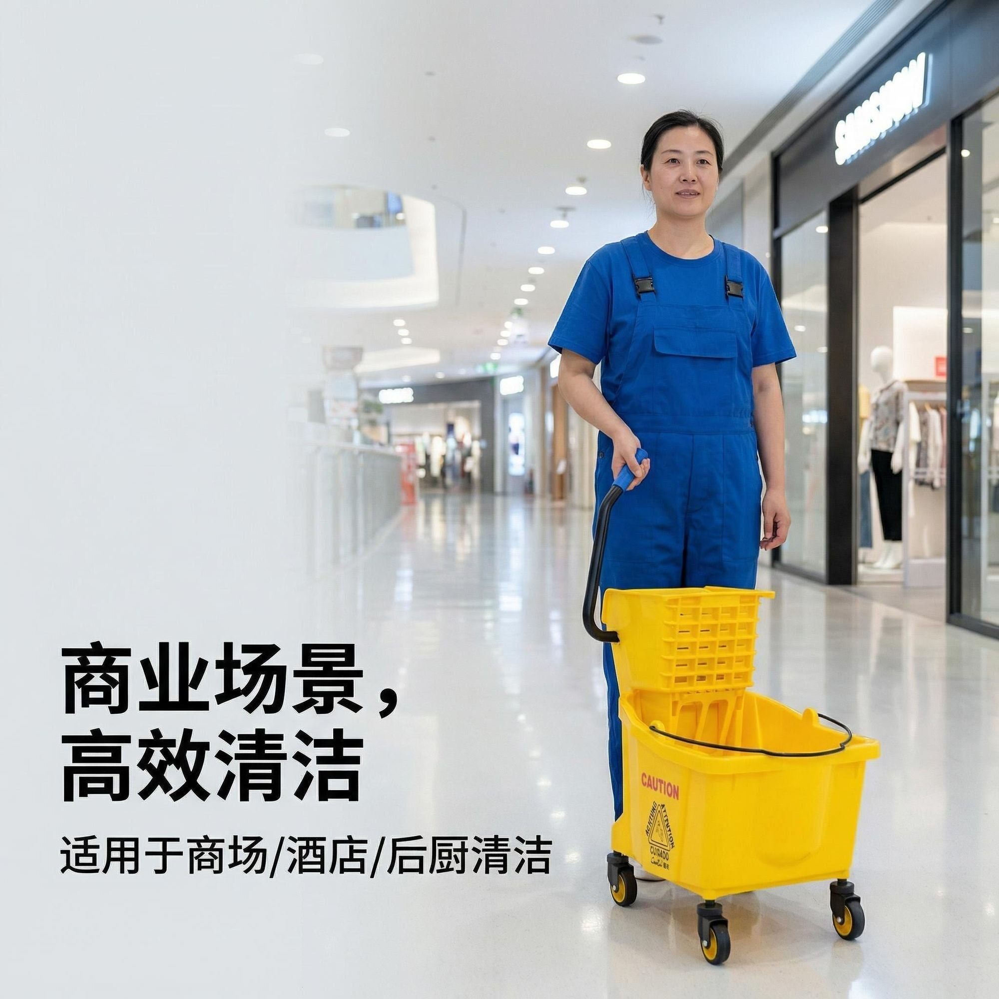 超宝清洁榨水车拖把桶商用拖布墩布桶压水车酒店保洁拖地桶挤水器