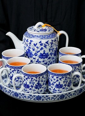 景德镇中式青花瓷茶具套