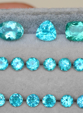 LHS天然帕拉伊巴色磷灰石裸石珠宝戒面定制戒指吊坠耳钉手链精品