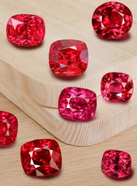 J5绝地武士尖晶缅甸天然无烧裸石18K金高端镶嵌戒指吊坠耳坠手链