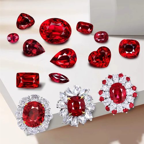 HB5缅甸鸽血红宝石天然无烧裸石戒指吊坠耳钉镶嵌定制时尚新品女