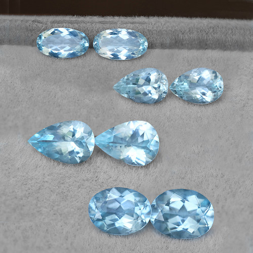 耳钉手链天然巴西海蓝宝燕煜珠宝