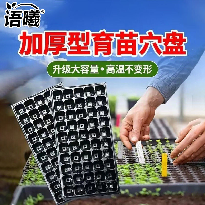 菜苗育苗穴盘穴盆种菜育苗盒托盘箱西瓜草莓秧苗蔬菜50穴加厚育
