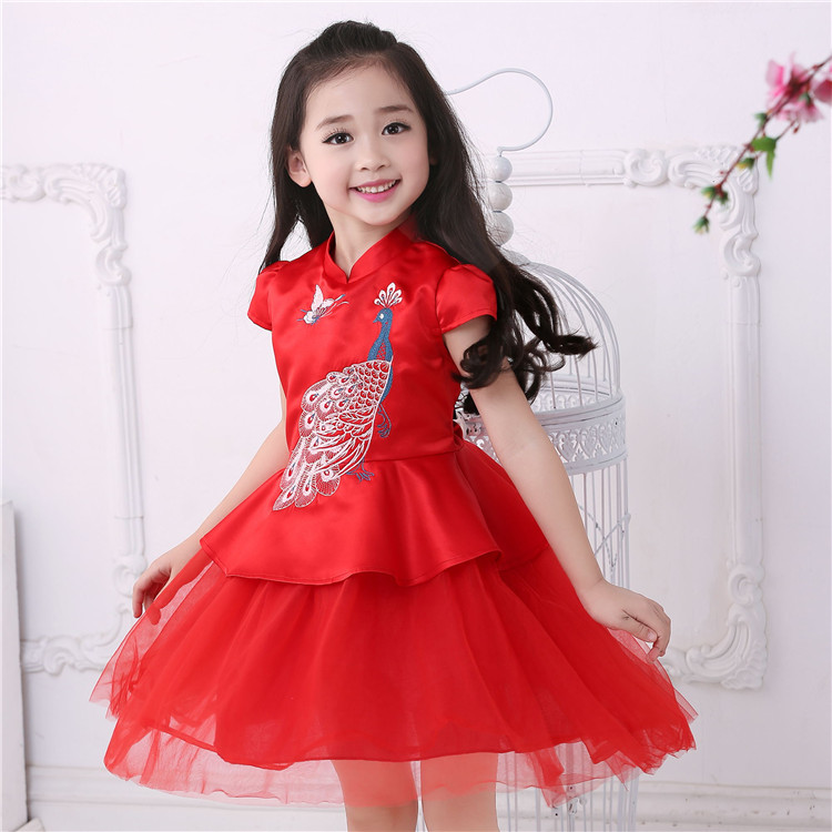 新款女童旗袍儿童刺绣连衣裙中国风唐装中大童古筝表演服宝宝礼服在类目 童装/婴儿装/亲子装, 儿童旗袍/唐装/民族服装, 旗袍中 - 来自Buy2taobao.com提供专业的淘宝代购服务