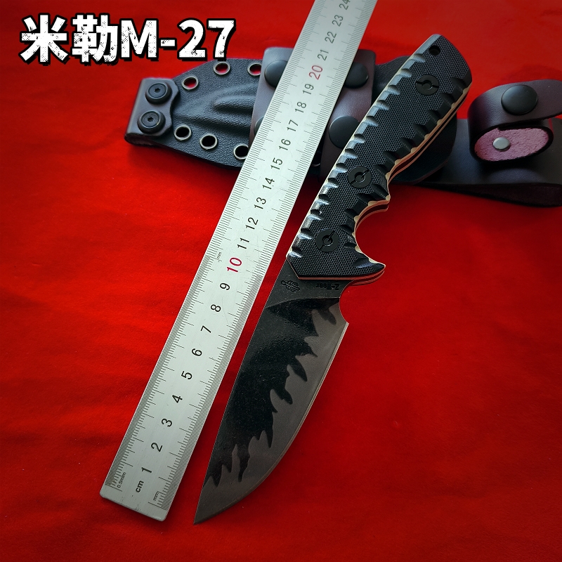 米勒兄弟M27刀一体龙骨户外进口钢直刀露营防身野外锋利高硬度