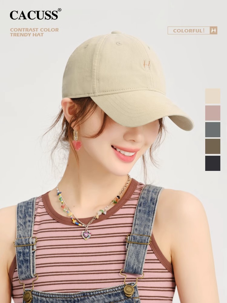 CACUSS帽子女新款夏鸭舌帽纯棉