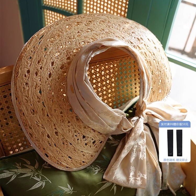 CACUSS女夏季草帽遮阳帽空顶帽