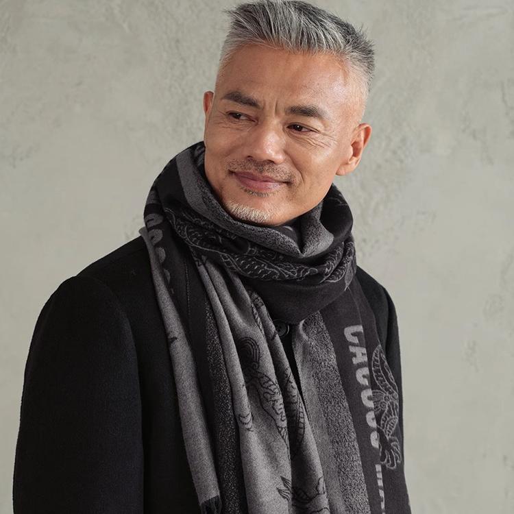 CACUSS秋冬提花男士围巾