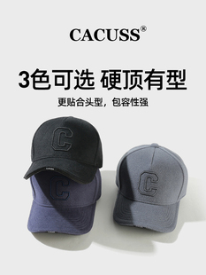 CACUSS秋冬羊毛混纺棒球帽男简约时尚高冠帽纯色百搭硬顶鸭舌帽