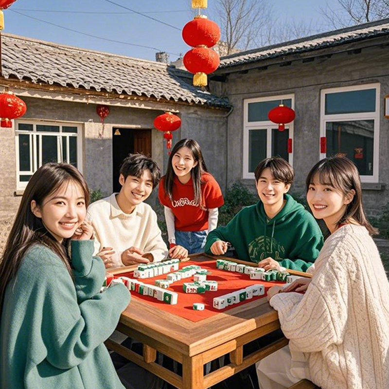 麻将牌家用手搓麻雀大号四川玉石高颜值红中精品带盒中号108张