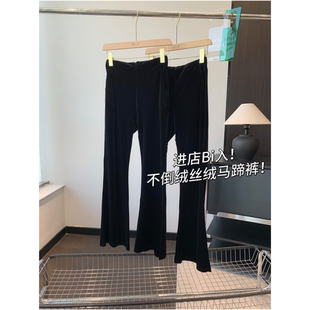 九分喇叭裤 显瘦宽松百搭长 25新秋 不倒绒丝绒马蹄裤 进店BI入