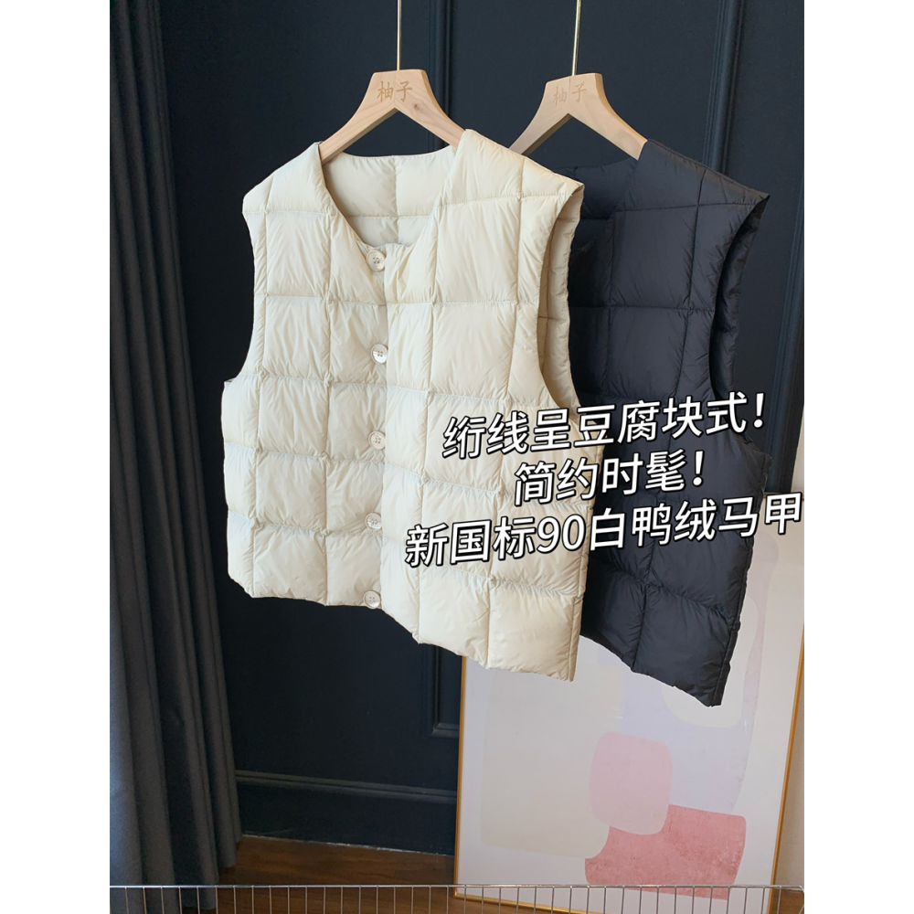 绗线呈豆腐块式！简约时髦！马甲