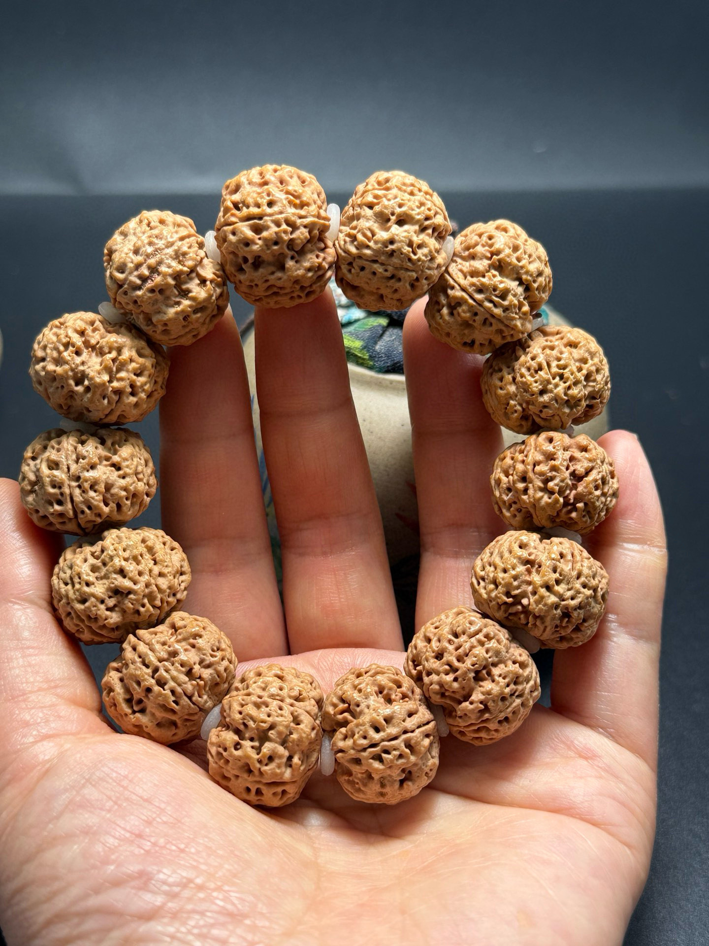 精品高端尼泊尔大金刚菩提手串5瓣满肉爆肉蜂王籽矮桩梅花桩