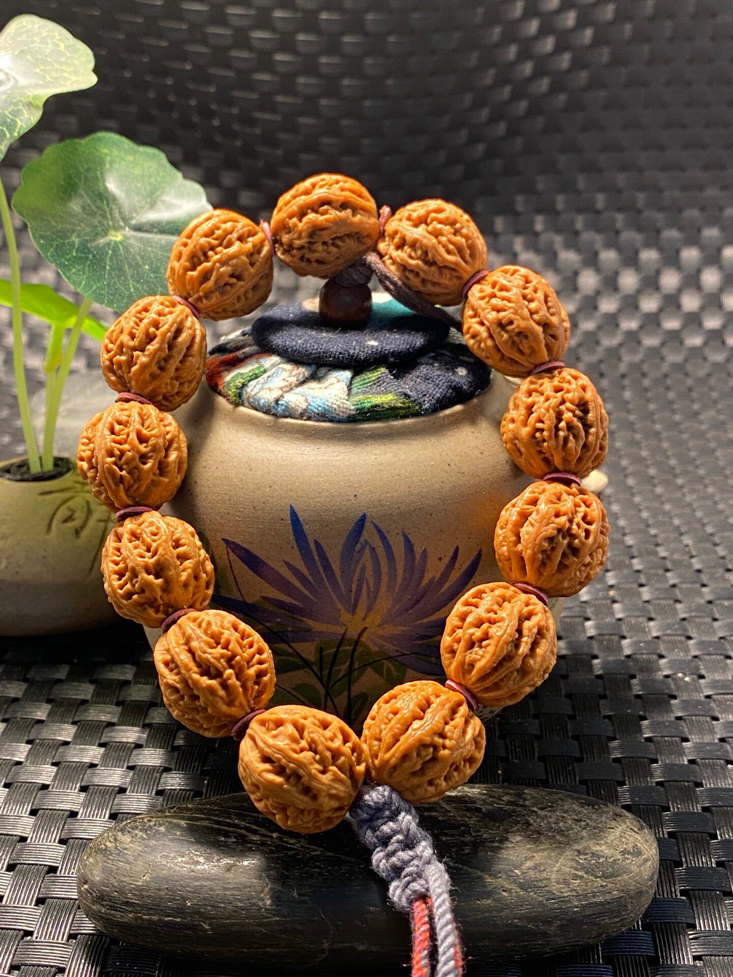 高货18小尺寸野生门头沟文玩小核桃手串 深纹京八棱 珊瑚纹西瓜纹