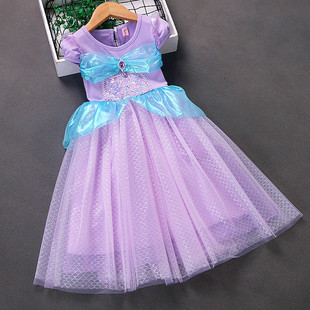 儿童洋气生日蓬蓬裙 连衣裙子夏装 新款 美人鱼公主裙苏菲亚女童夏季