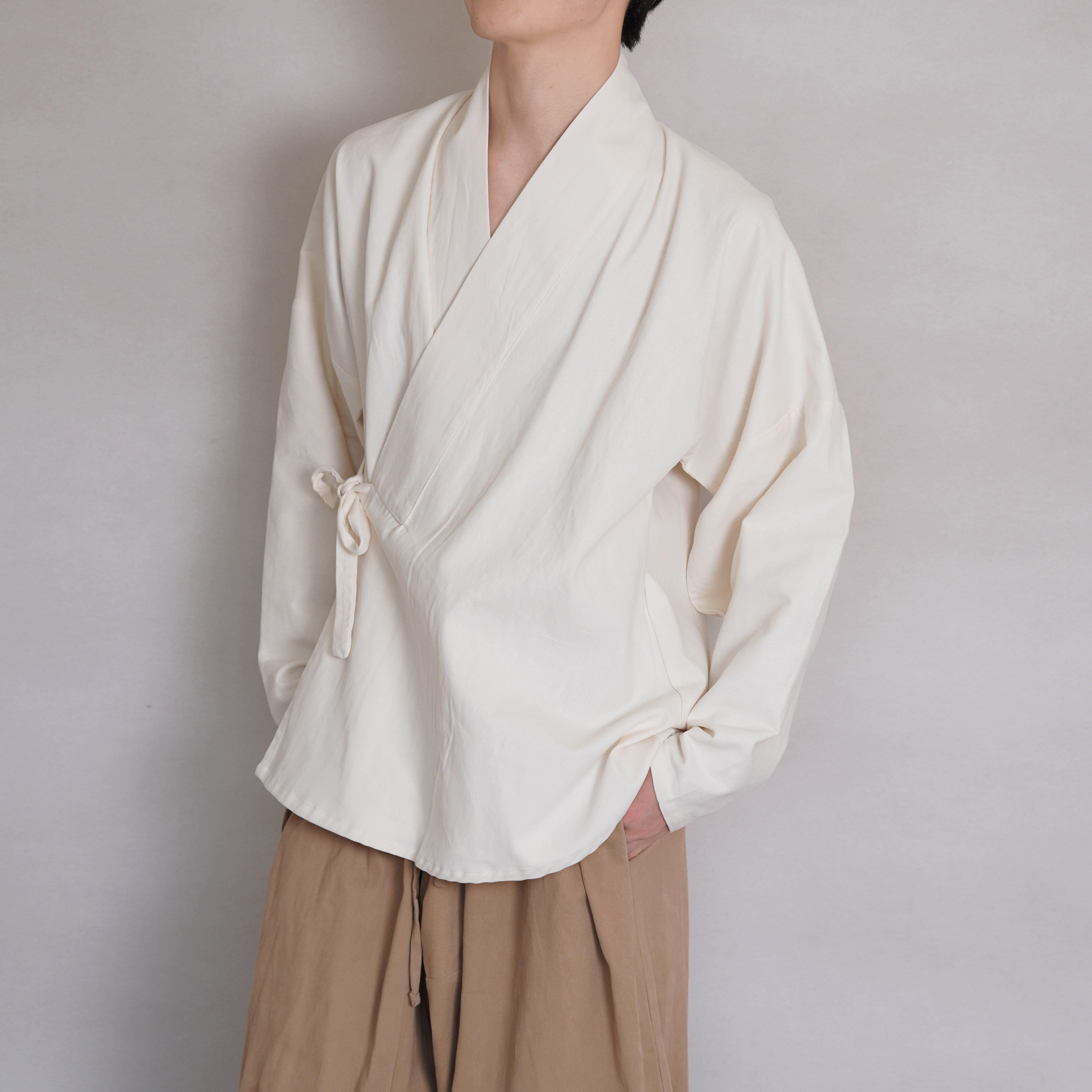 青山渐汉服明制对穿交纯棉素色图片