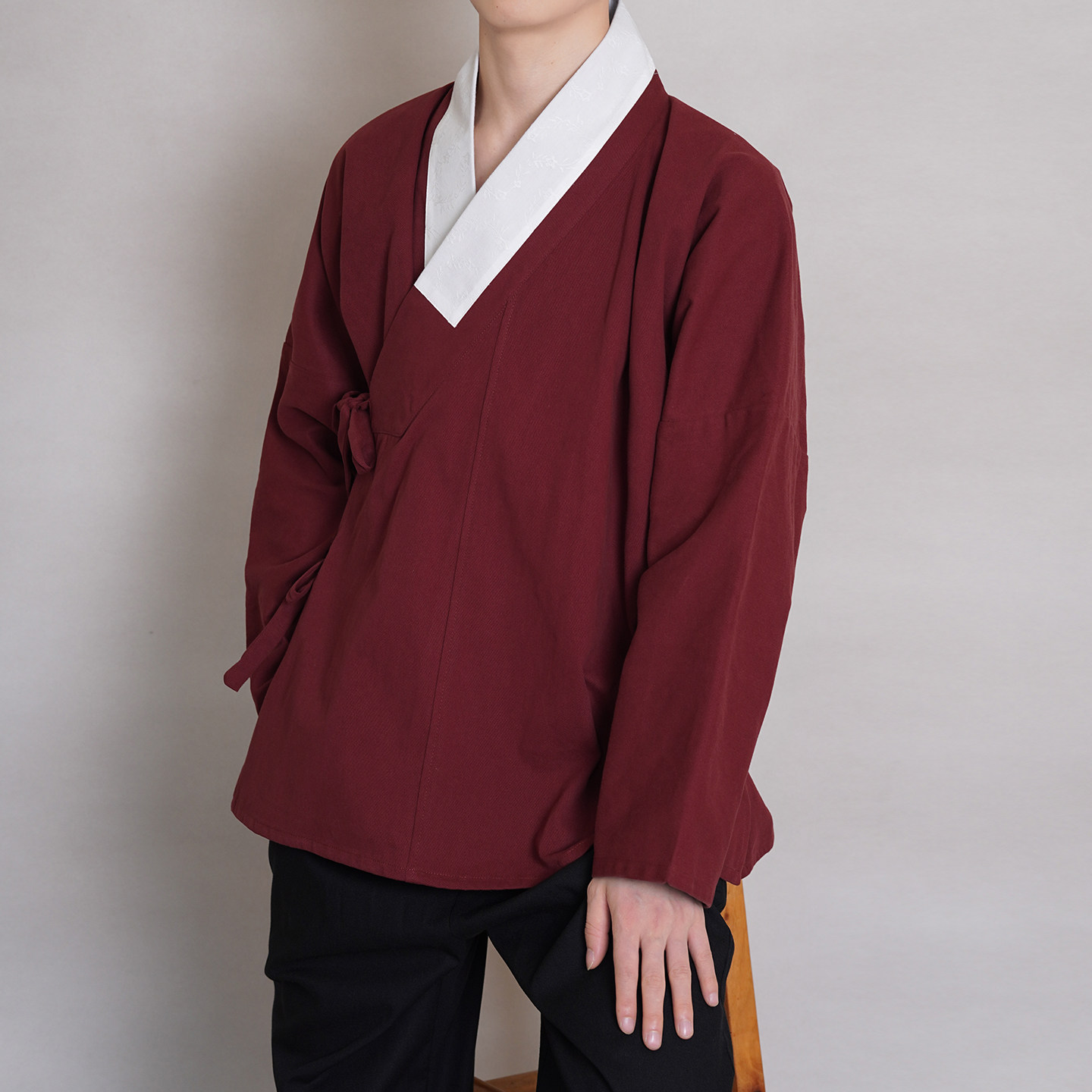 青山渐汉服明制交领横卧领纯棉图片
