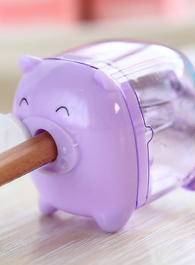 得力迷你小猪卷笔刀0557 得力削笔器 削笔机 可爱文具