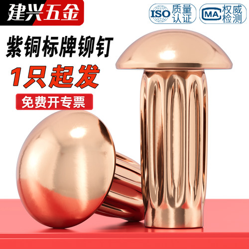 【1只起发】紫铜标牌铆钉