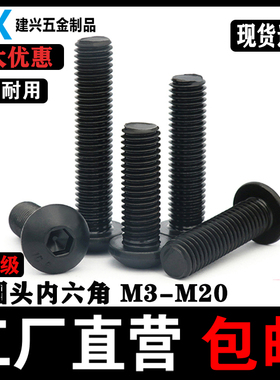 10.9级半圆头内六角螺丝m2M3M4M5M6M8M10M12m16m20内六角螺栓螺钉