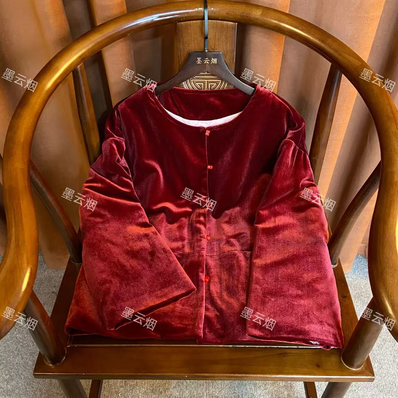 【鸿鹄】新中式时尚女装秋冬复古高档提花工艺中国风女士加棉外套