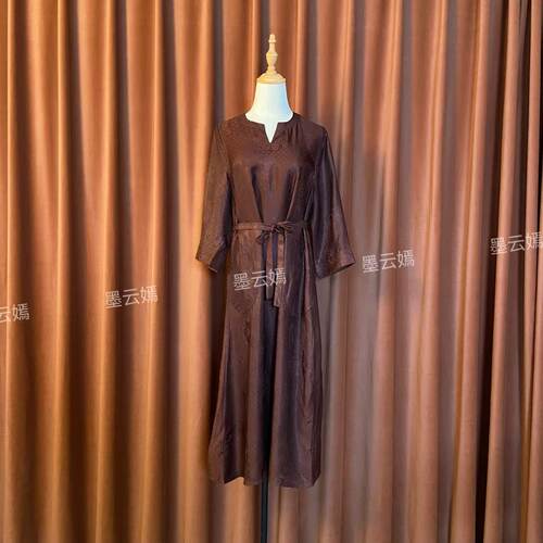 【韵罗】新中式女装高端轻奢中国风时尚气质中袖桑蚕丝复古连衣裙