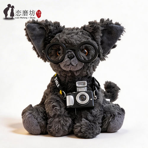 生日礼物女生玩偶德文猫黑色13cm