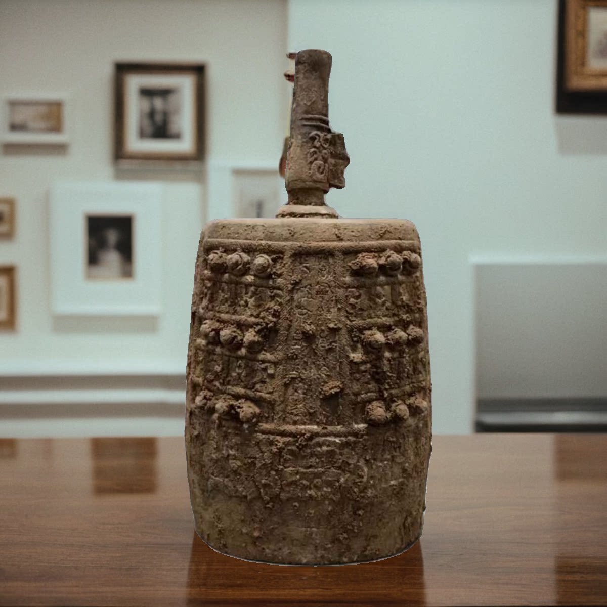 仿古陶器摆件 战国陶编钟 国风艺术品古玩古董复制品酒店文化装饰