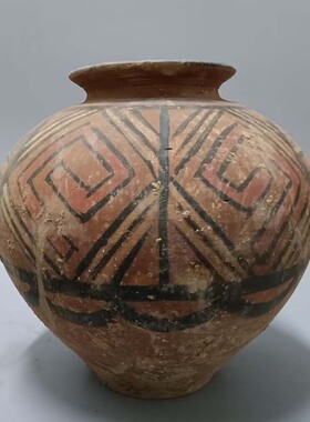 马家窑彩陶土陶罐摆件古典艺术品