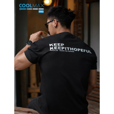 【POKOPLAN】保持希望  速干夏季凉感透气COOLMAX正肩收袖口T恤