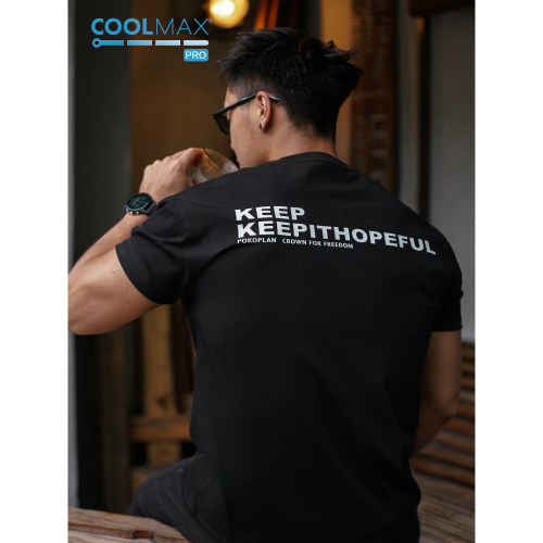 【POKOPLAN】保持希望  速干夏季凉感透气COOLMAX正肩收袖口T恤
