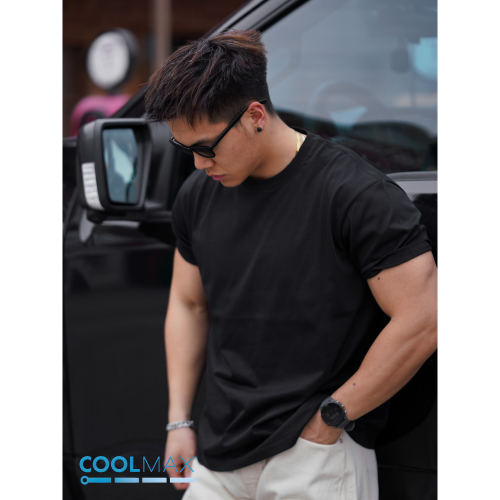 【POKOPLAN】COOLMAX 宽松合体版 220g速干基础百搭凉感小领口T恤
