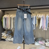 阔腿显瘦牛仔裤 2026早春新款 韩系洗水简约复古百搭时尚