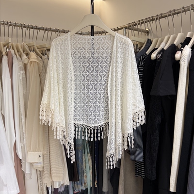 2026新款蕾丝披肩旗袍外搭配裙子复古外套薄款中国风流苏镂空女春