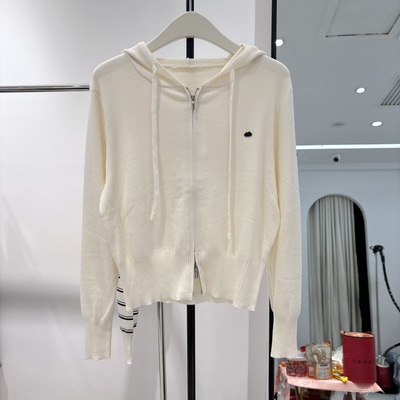 欧洲站针织开衫女连帽拉链2026早春新款宽松百搭减龄显瘦上衣外套