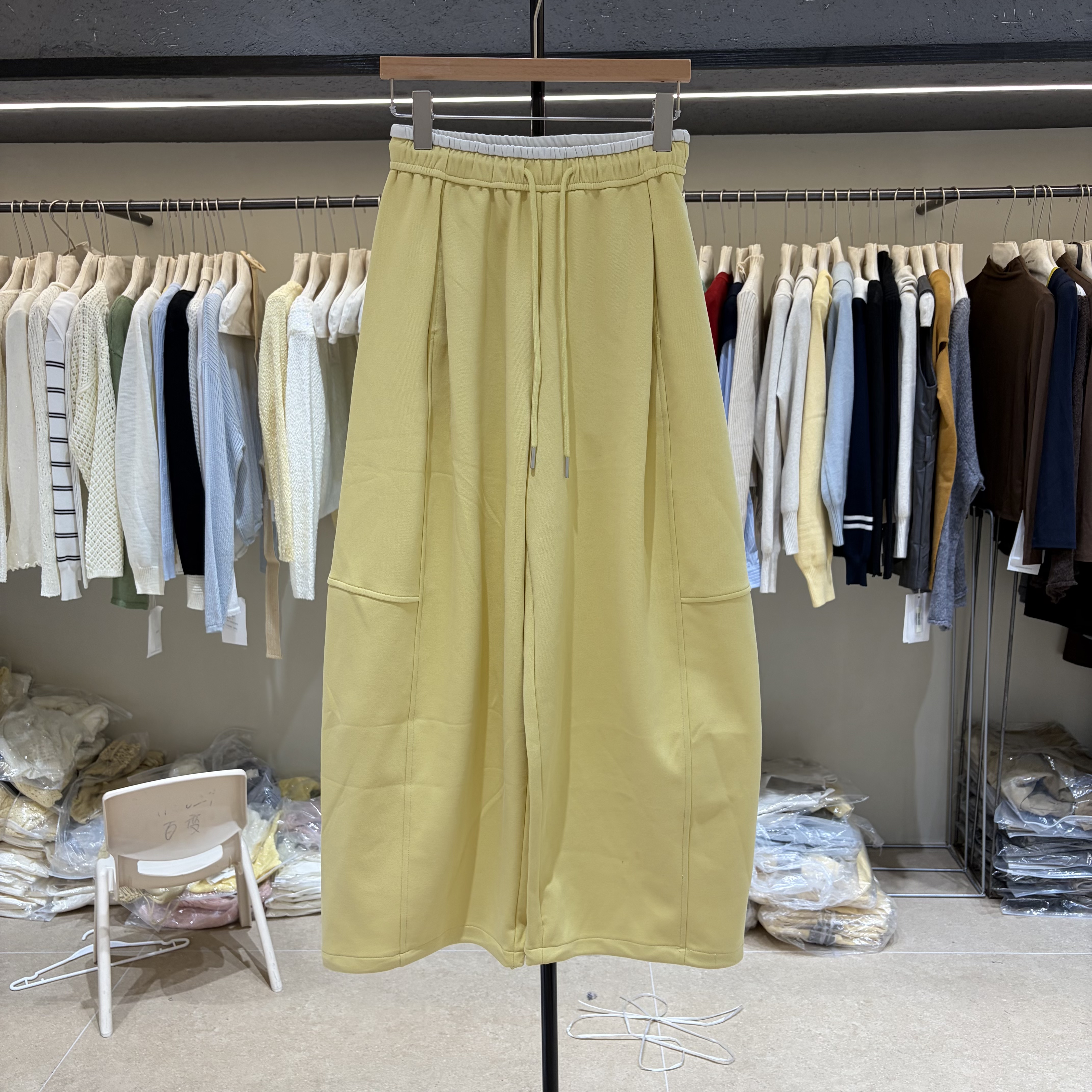 GMS36572美式休闲弯刀裤女新款高腰显瘦运动裤宽松直筒垂感阔腿裤