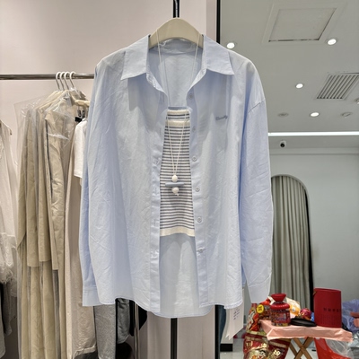 2026春季新款韩版时尚显瘦长袖衬衫女背心两件套设计感上衣56016