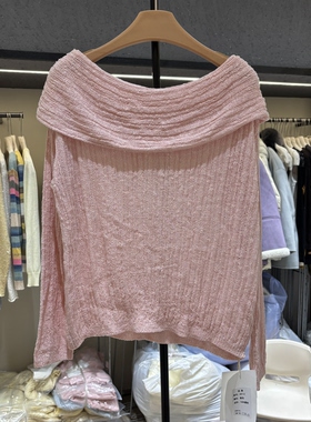 缤典-春上新糖果色春日氛围拉满一字肩上衣针织衫65112