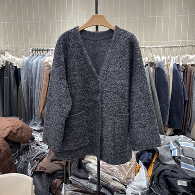 羊毛2025冬新款慵懒风宽松加厚羊羔毛外套女中长软糯毛衣外套